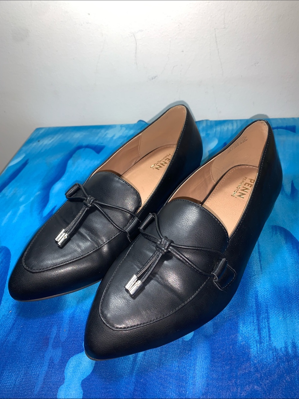 PENN Penningtons Black Pointed Tassel Loafers for Women Sz 9WW